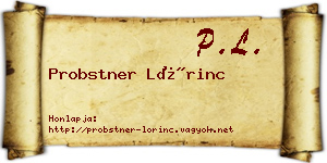 Probstner Lőrinc névjegykártya